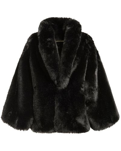 Saint Laurent Faux Fur Coat - Black