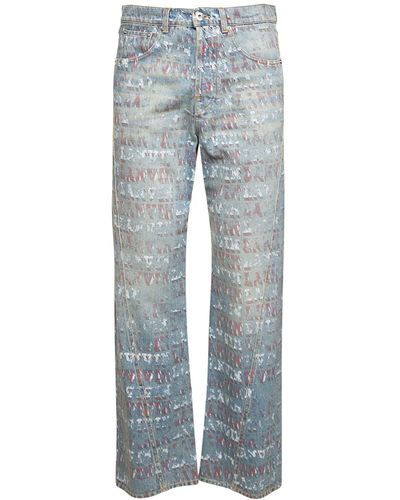 Lanvin Printed Denim Jeans - Gray
