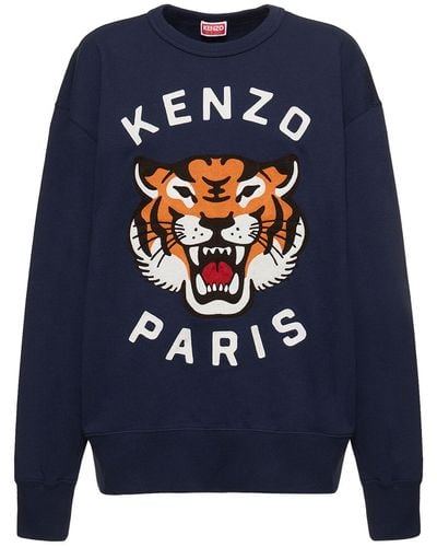 KENZO Ovesized Sweatshirt "lucky Tiger" - Blau