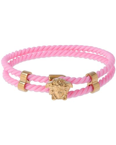 Versace Medusa Logo Double Wire Bracelet - Pink