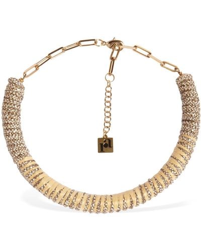 Rosantica Lula Raffia Collar Necklace - Metallic