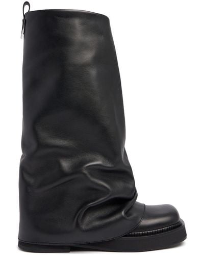 The Attico 30Mm Robin Leather Combat Boots - Black