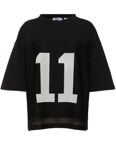 Lanvin Camiseta baseball de malla panel posterior largo - Negro
