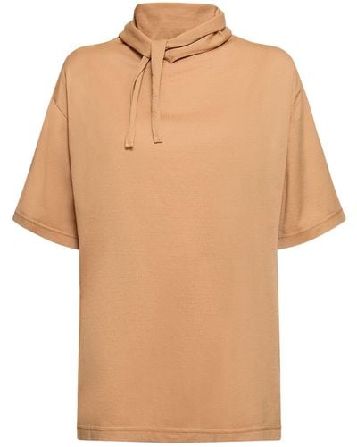 Lemaire Cotton T-Shirt W/ Scarf - Brown