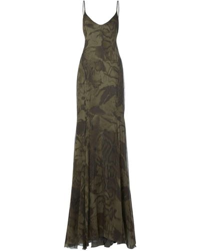 Blumarine Printed Viscose Long Dress - Natural