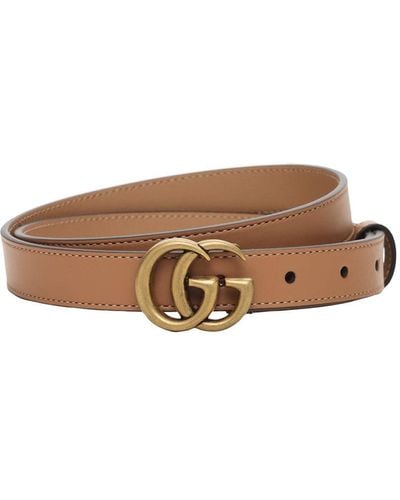 Gucci Leather Double G Belt - Brown