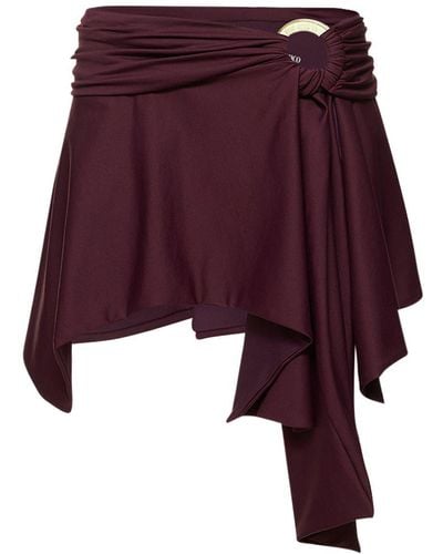 The Attico Jersey Mini Skirt W/ Ring - Lila