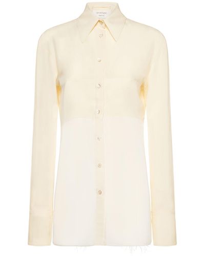 Sportmax Boa Fluid Viscose & Chiffon Shirt - Natural