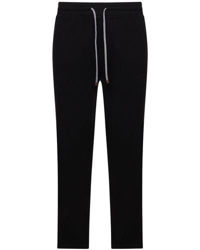 Brunello Cucinelli Pantalones deportivos de algodón - Negro