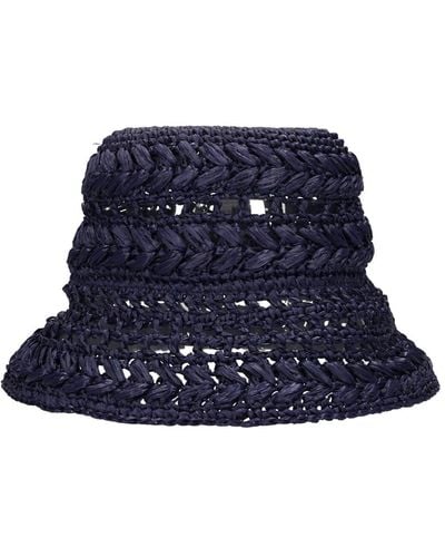 Weekend by Maxmara Adito Crochet Bucket Hat - Blue