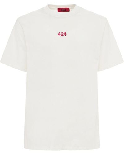424 Baumwollhemd Mit Logostickerei - Weiß