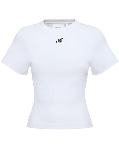 Axel Arigato T-shirt cropped script a - Bianco