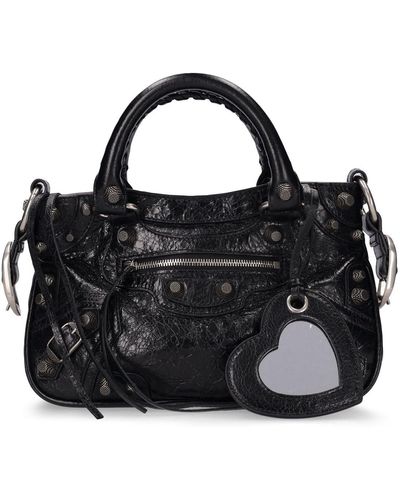 Balenciaga Small Neo Cagole Leather Tote Bag - Black