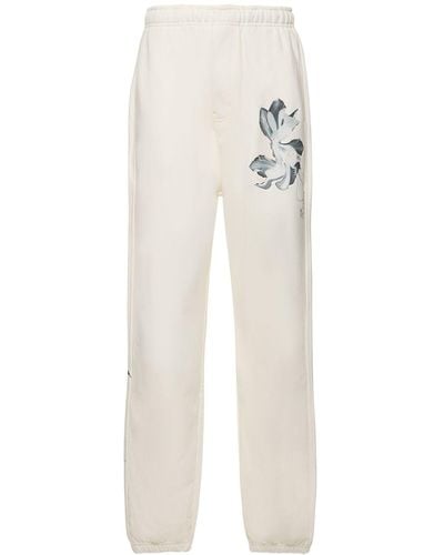 Y-3 Pantalon en tissu éponge gfx - Blanc