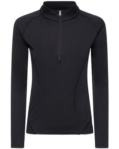 Perfect Moment Thermal Back Seam 1/2 Zip Top - Black