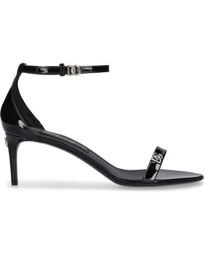 Dolce & Gabbana 60 Mm Hohe Sandalen Aus Lackleder "keira" - Schwarz