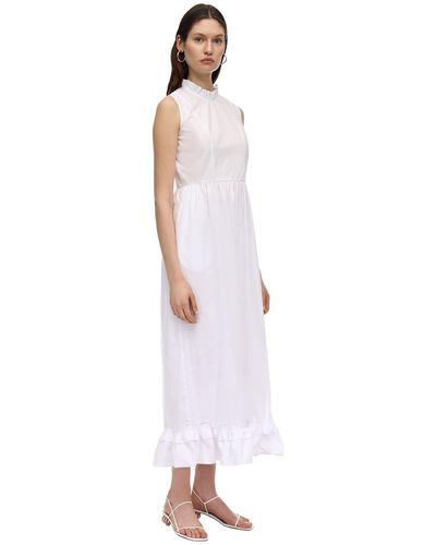BATSHEVA Praire Printed Cotton Dress - White