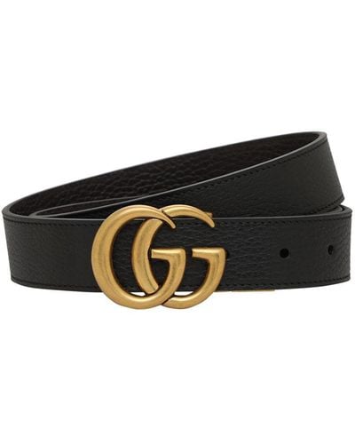 Gucci 3cm gg Reversible Leather Belt - White