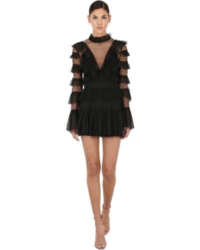 Alice McCALL The Zen Ruffled Tulle Mini Dress - Black