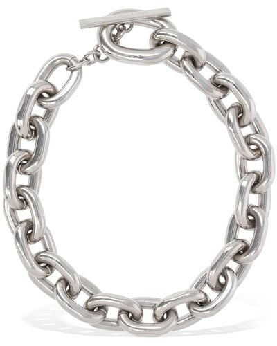 Rabanne Xl Link Short Chain Necklace - White