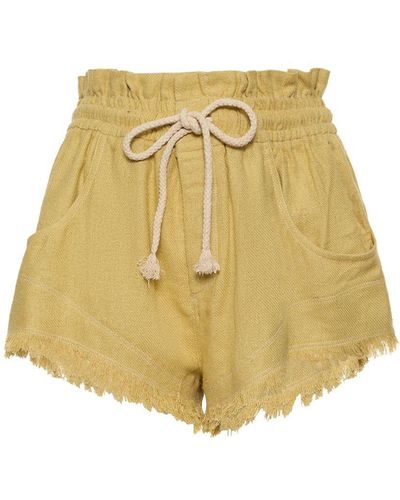 Isabel Marant Talapiz Fringed Silk Shorts - Natural