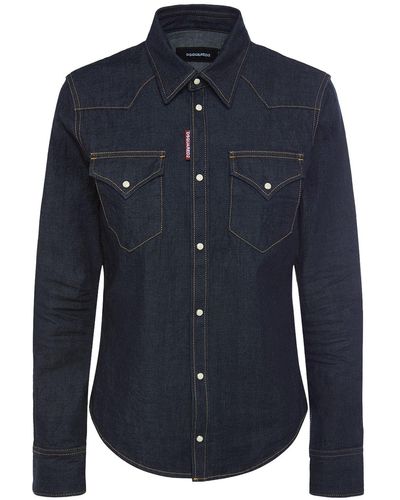 DSquared² Klassisches Westernhemd Aus Denim - Blau