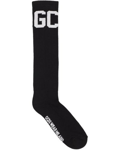 Gcds Band Logo Cotton Blend Socks - Black
