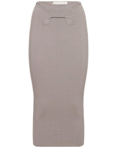 Dion Lee Cutout Knit Midi Skirt - Gray