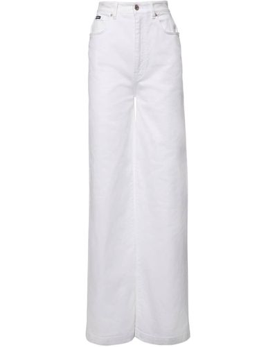 Dolce & Gabbana Jeans Vita Alta In Denim Di Cotone - Bianco