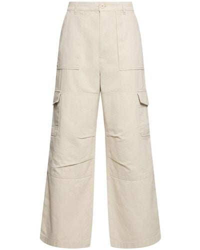 Acne Studios Patson Cotton Blend Twill Cargo Trousers - Natural