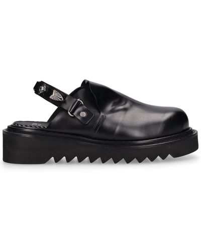 Toga Virilis Leather Mules - Black