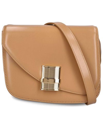 Ferragamo Small Oyster Flap レザーショルダーバッグ - ブラウン