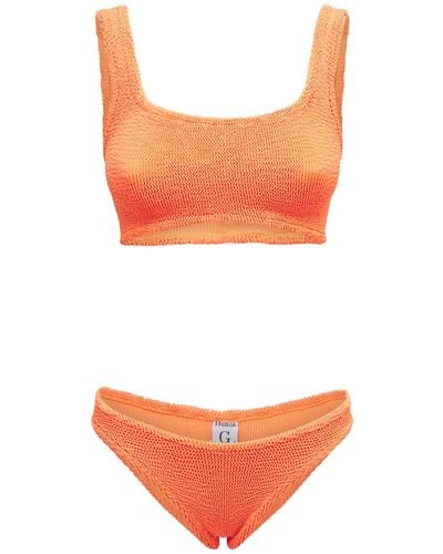 Hunza G Bikini Xandra In Seersucker - Arancione