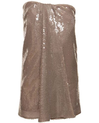16Arlington Mirai Sequined Strapless Mini Dress - Brown