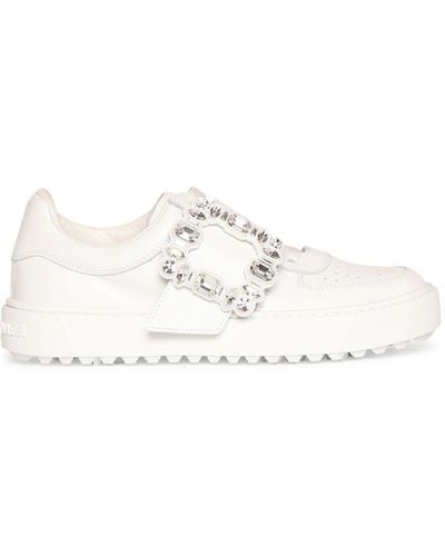 Roger Vivier Very Vivier Leather Low Top Trainers - White