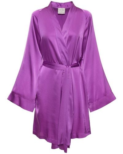 Forte Forte Stretch Silk Satin Kimono - Purple