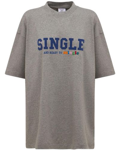 Vetements Single And Ready To Mingle Tシャツ - グレー