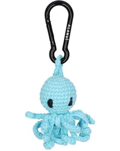 Alanui Octopus Cotton Crochet Key Holder - Blue
