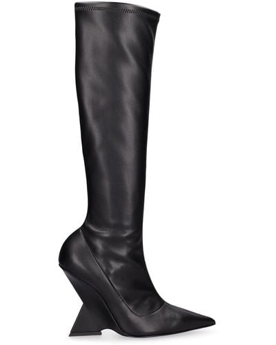 The Attico 105Mm Cheope Faux Leather Tall Boots - Black