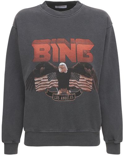 Anine Bing Vintage Bing Printed Cotton Sweatshirt - Grey