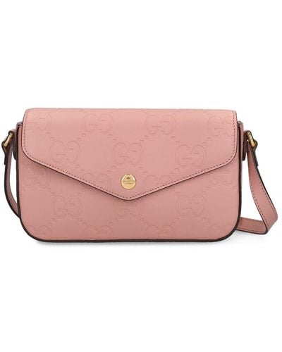Gucci Super Mini gg Leather Shoulder Bag - Pink