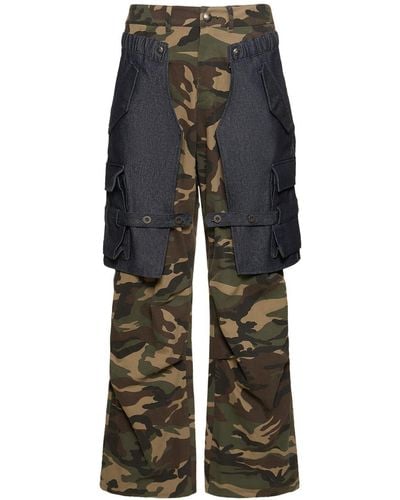 ANDERSSON BELL Raptor Layered Cotton Cargo Pants - Blue
