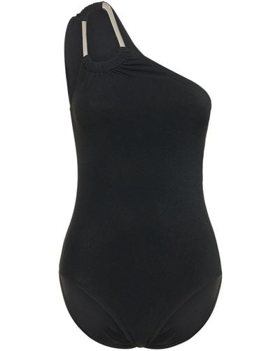 Michael Kors Stretch Jersey One Shoulder Swimsuit - Black