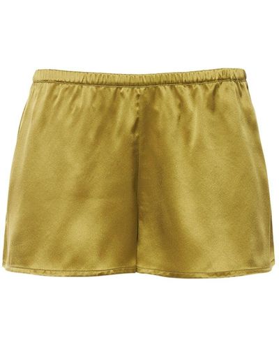 La Perla Satin Silk Shorts - Yellow