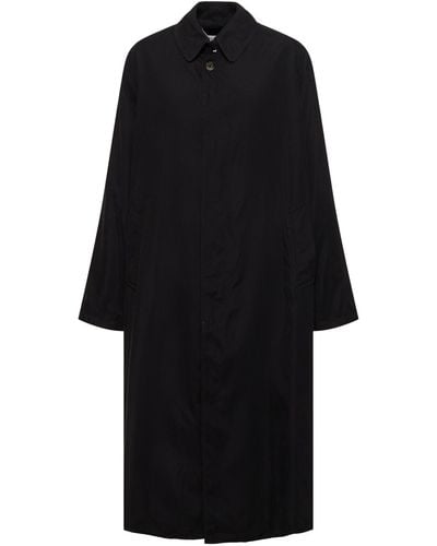 Maison Margiela Trench-coat en coton à boutonnage simple - Noir