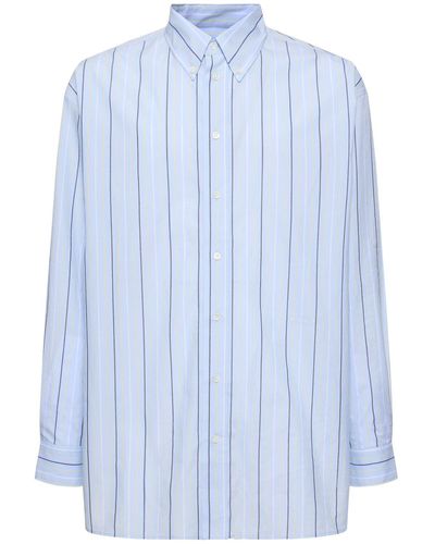 Marni Striped Organic Cotton Poplin Over Shirt - Blue