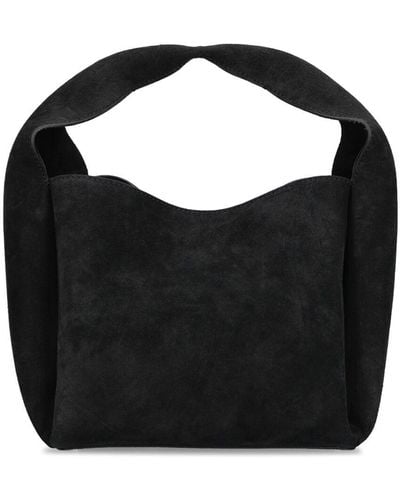 Totême Sac à main en daim bucket - Noir