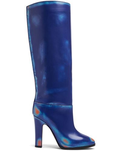 Vivienne Westwood 60mm Hohe Lederstiefel "midas" - Blau