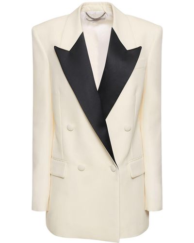 Stella McCartney Double Breasted Tuxedo Jacket - Natural