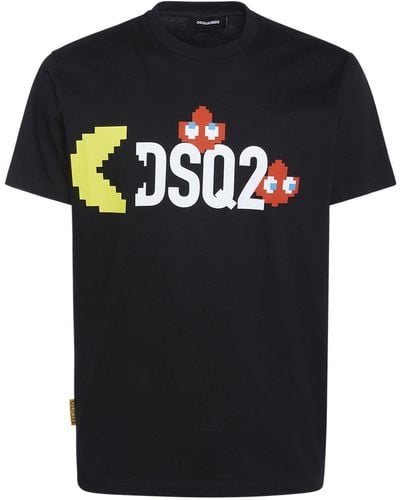 DSquared² Camiseta de algodón estampado - Negro